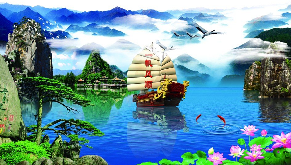 Tranh Gạch 3D Phong Cảnh Biển Núi Thuyền Buồm Giá Rẻ Nhất Tháng 02/2023
