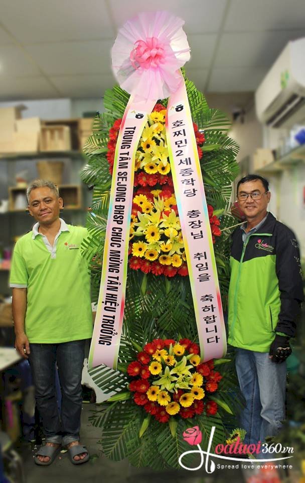 mẫu hoa kệ hoa khai trương kiểu Hàn