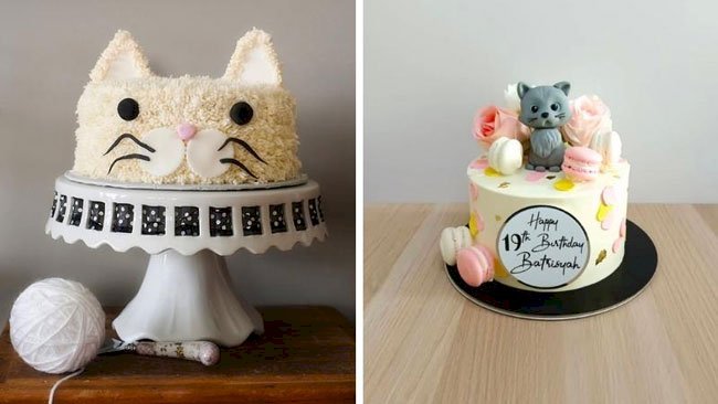 Bánh sinh nhật hình con mèo ngộ nghĩnh