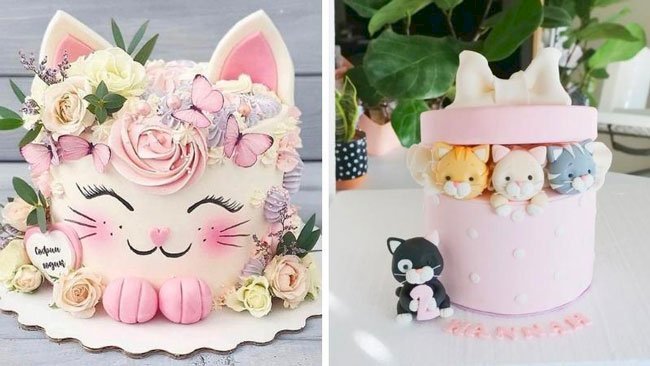Bánh sinh nhật tuổi mèo xinh xắn
