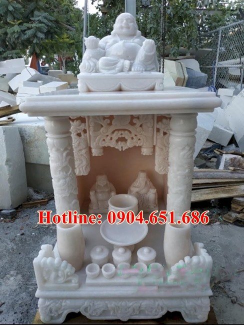 Mẫu bàn thờ thần tài đá trắng cẩm thạch đẹp bán tại Sài Gòn, Thành Phố Hồ Chí Minh