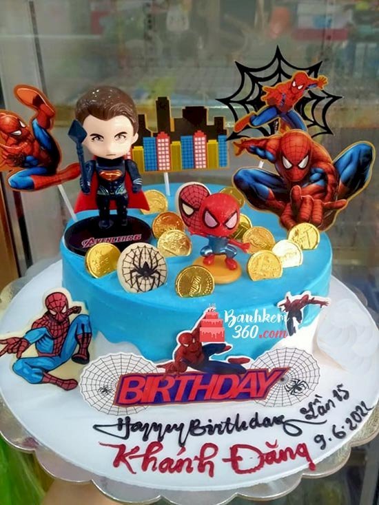 Mẫu bánh sinh nhật hình siêu nhân nhện