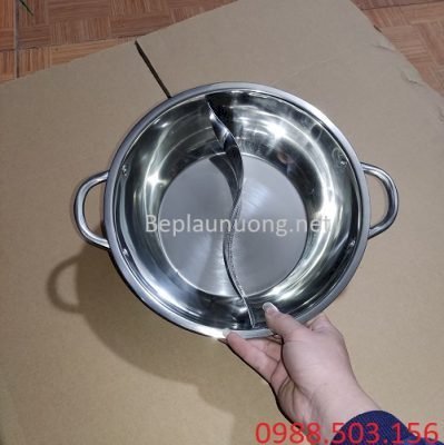 Nồi 2 ngăn bằng inox dạng tròn