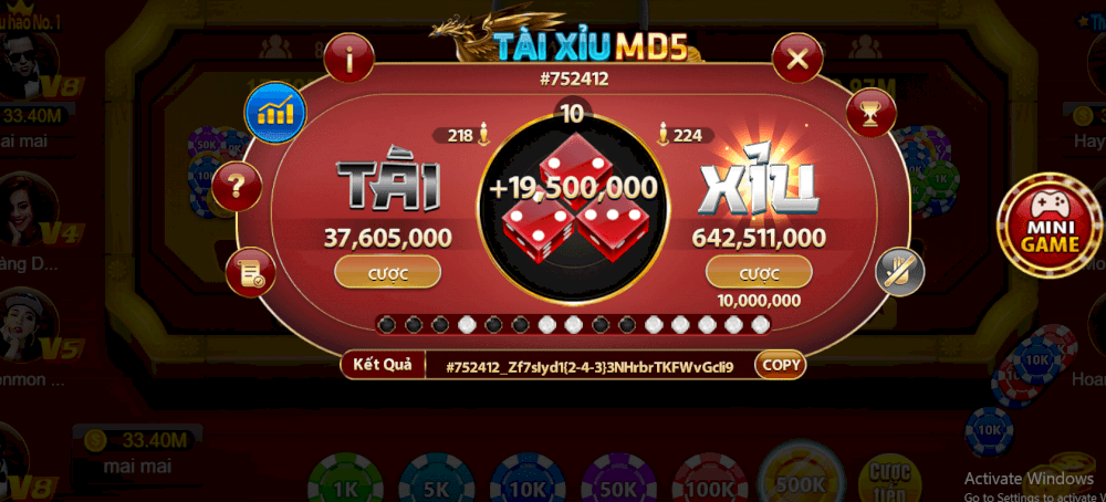 Thủ thuật cược nhanh thắng nhanh cùng Tài xỉu MD5 khi tải Go88[0088,casino]