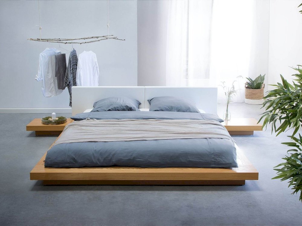 Giường bệt gỗ mdf đơn giản sang trọng