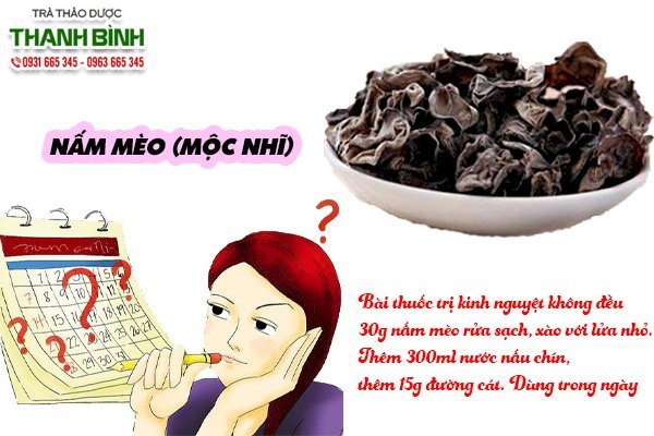 Nấm mèo (mộc nhĩ) trị rối loạn kinh nguyệt