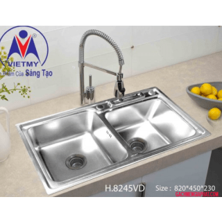 CHẬU RỬA CHÉN INOX VIỆT MỸ H8245VD