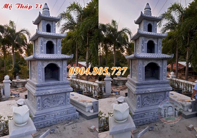 Xây mộ tháp de hài cốt đẹp bằng đá xanh tại Đồng Nai