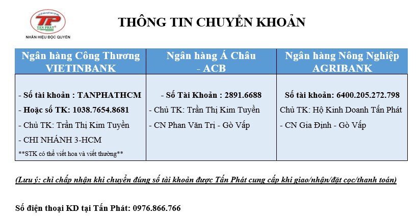 Thông tin tài khoản chuyển khoản tại máy ép mía Tấn Phát