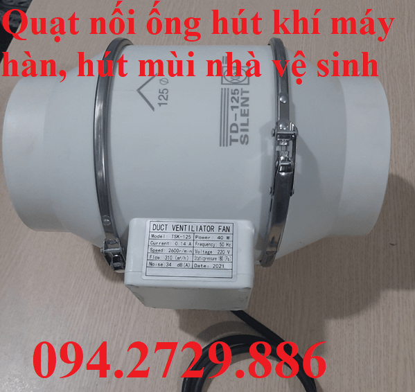 Quạt nối ống hút khí máy hàn hút mùi nhà vệ sinh giá rẻ, hiệu quả