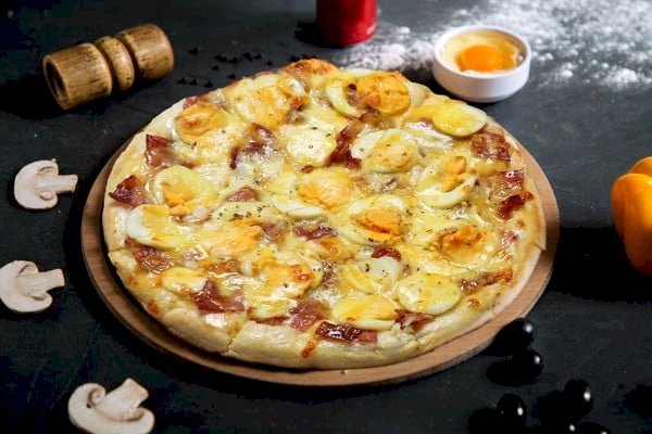Pizza Carbonara đã hoàn thành - Pizza ngon Hải Phòng