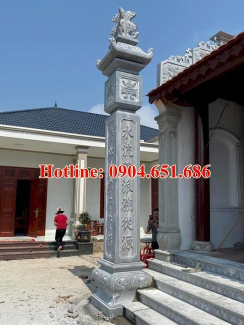 Mẫu cột đồng trụ, cột đèn, cột lửa, cột nanh đá đẹp nhà thờ họ, nhà thờ tổ, nhà từ đường bán tại Sài Gòn, Thành Phố Hồ Chí Minh