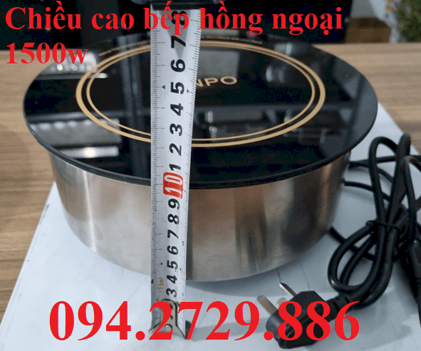 Chiều cao bếp hồng ngoại tròn HP245 công suất 1500w