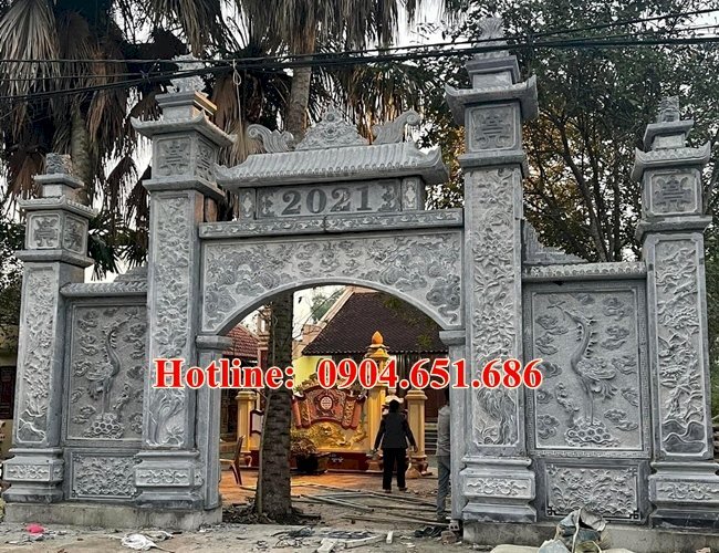 Mẫu cổng chùa, cổng đình, cổng đền đá tự nhiên đẹp bán tại Lạng Sơn