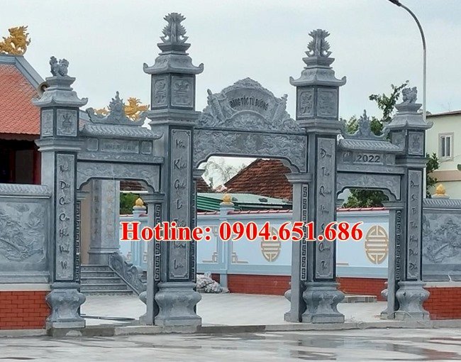 Cổng tam quan nhà thờ họ, nhà thờ tộc, từ đường đá xanh rêu đẹp nhất bán tại Lạng Sơn