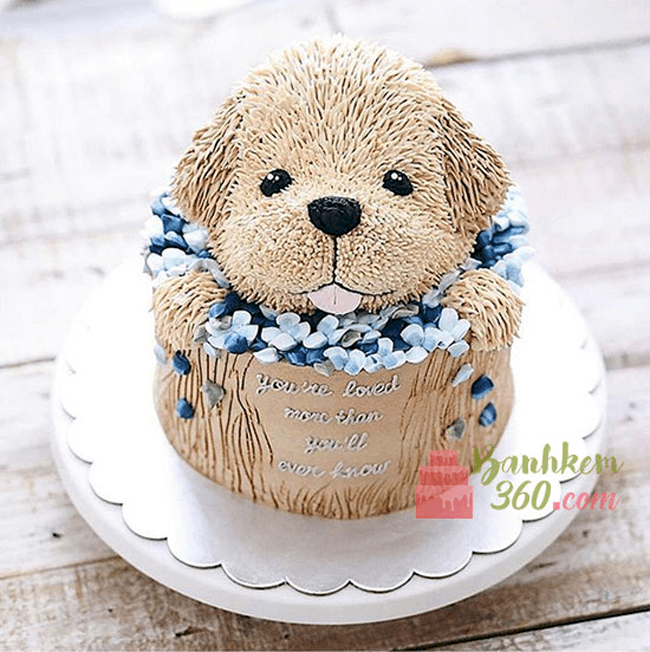 Bánh sinh nhật hình con chó cute thích hợp dành tặng những bạn tuổi Tuất