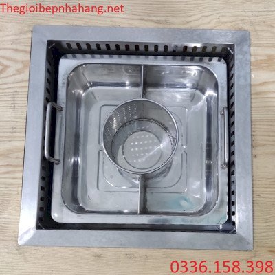 Nồi lẩu inox 3 ngăn nhà hàng