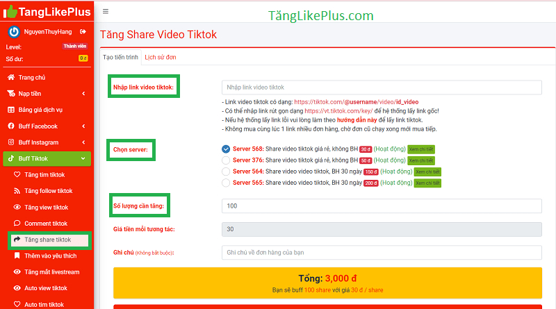 Dịch vụ tăng share video Tiktok nhanh nhất 2023