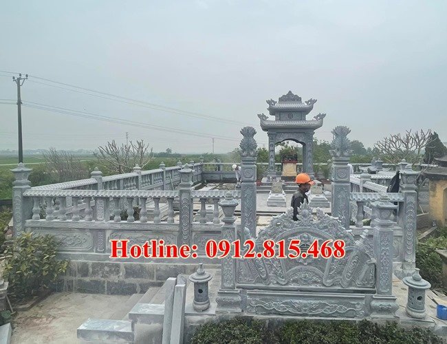Mẫu khu lăng mộ gia đình để thờ tro cốt, hài cốt xây bằng đá khối đẹp bán tại Tây Ninh