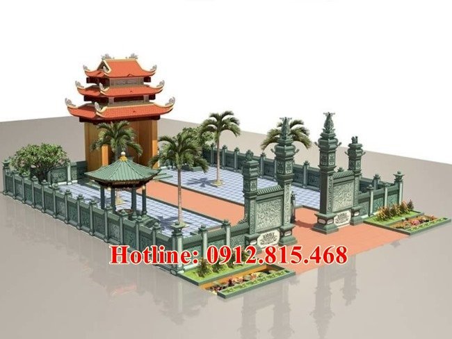 Thiết kế mẫu khuôn viên khu lăng mộ, khu nhà mồ, nghĩa trang gia đình đẹp tại Tây Ninh hợp phong thủy