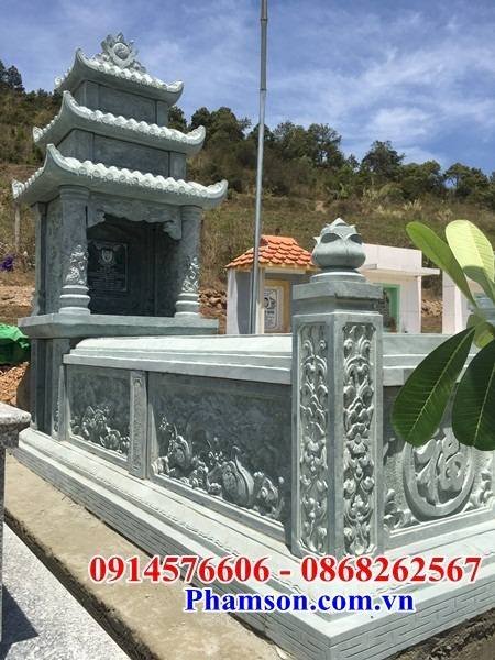 48 Mộ mồ mả cất giữ để hũ hộp đựng tro hài cốt ba mái bằng đá xanh đẹp bán tại Kiên Giang