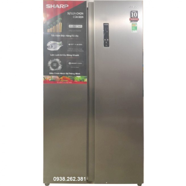 Tủ lạnh Sharp Inverter SJ-SBX440V-SL 442 lít 