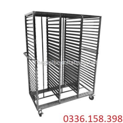 Xe để khay cơm bằng inox