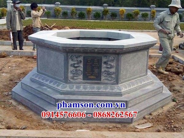 13 Mẫu mộ tròn hình tròn lục lăng bát giác ông bà cô tổ bố mẹ bằng đá nguyên khối đẹp bán tại Phú Thọ