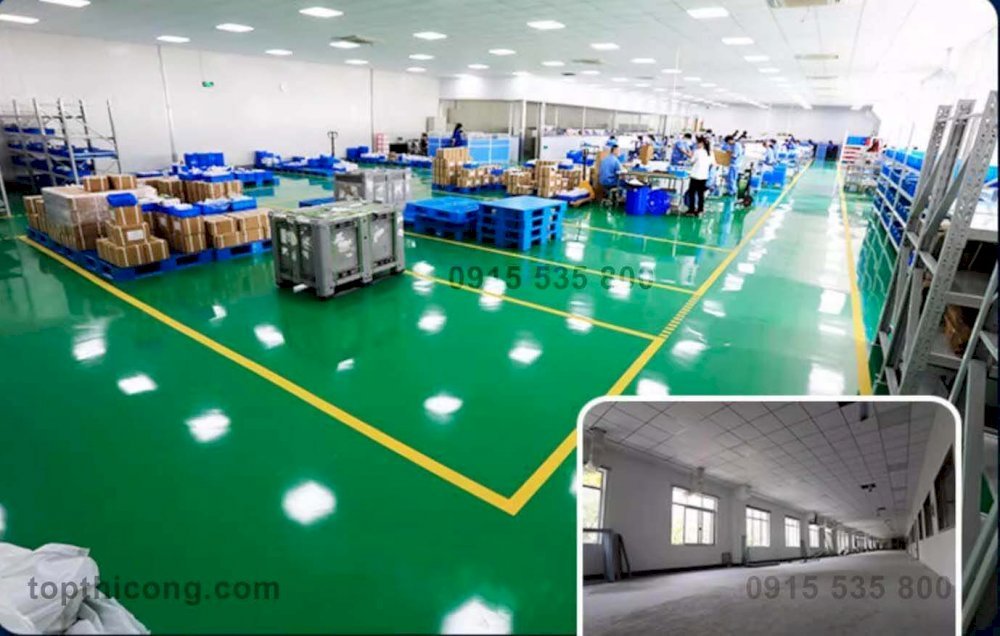 Quy trình thi công sơn nền epoxy nhà xưởng