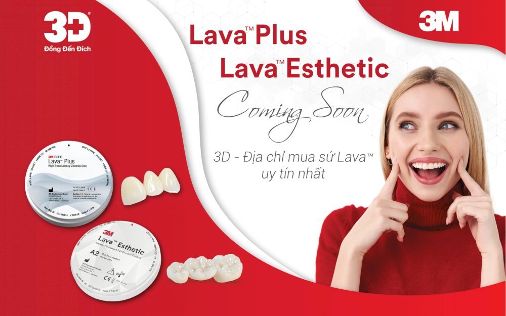 Text: Răng sứ Lava Plus và Lava Esthetic Coming Soon