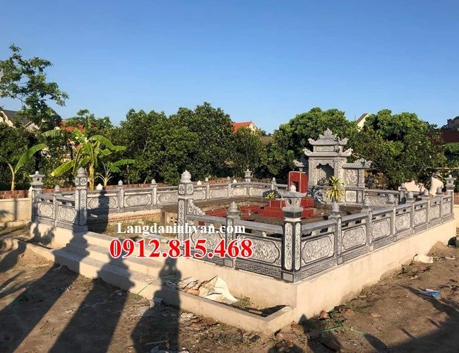 Mẫu khu lăng mộ, nghĩa trang gia đình xây bằng đá khối đẹp bán tại Tiền Giang
