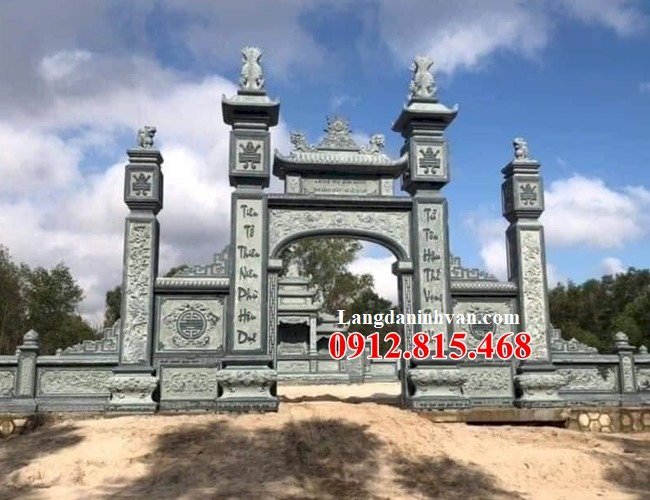Mẫu cổng đá đẹp, lan can đá đẹp khu lăng mộ, khu nhà mồ, nghĩa trang gia đình, gia tộc, dòng họ bán tại Tiền Giang
