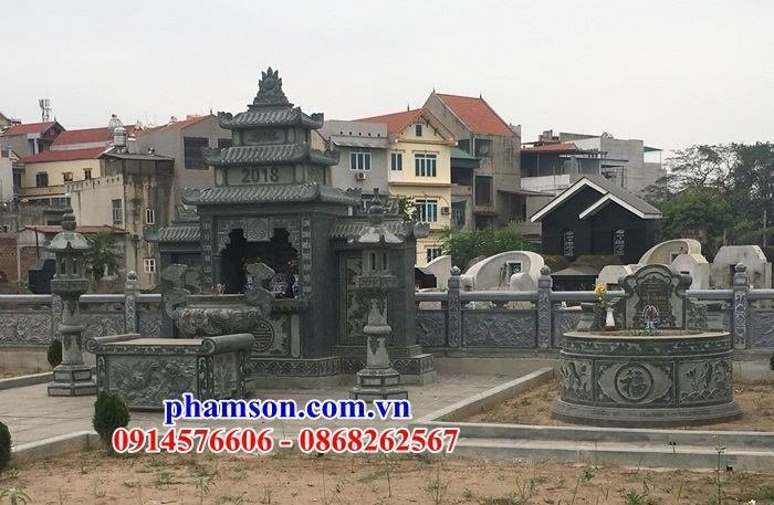 11 Mẫu khu nghĩa trang gia đình bằng đá xanh rêu tại Vĩnh Phúc