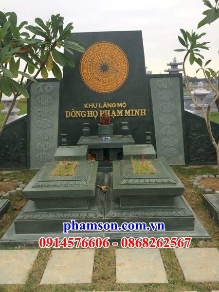 Mẫu khu lăng mộ bằng đá xanh rêu thiết kế hiện đại tại Hà Giang