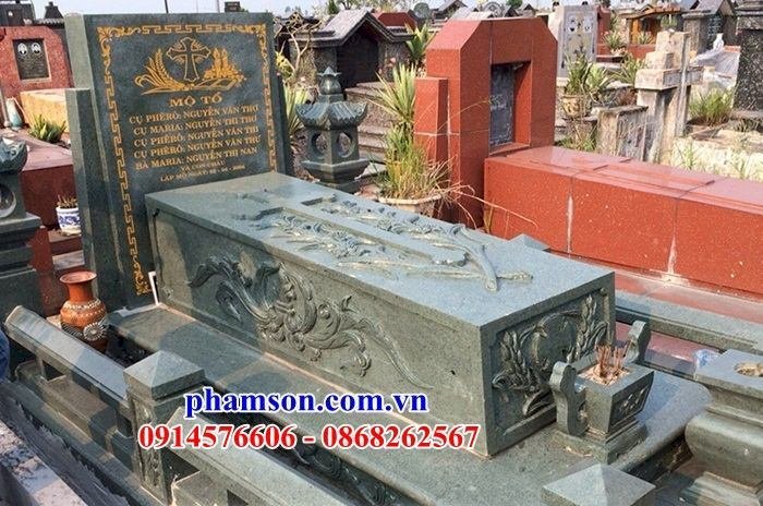 55 Mộ đá nghĩa trang gia khu lăng mồ mả gia đình dòng họ ông bà bố mẹ công giáo đạo thiên chúa đẹp bán tại Lạng Sơn