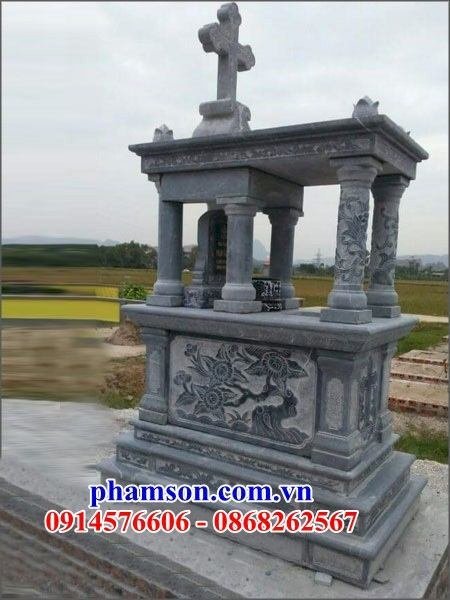 55 Mộ đá thanh hóa nghĩa trang gia khu lăng mồ mả gia đình dòng họ ông bà bố mẹ công giáo đạo thiên chúa đẹp bán tại Lạng Sơn