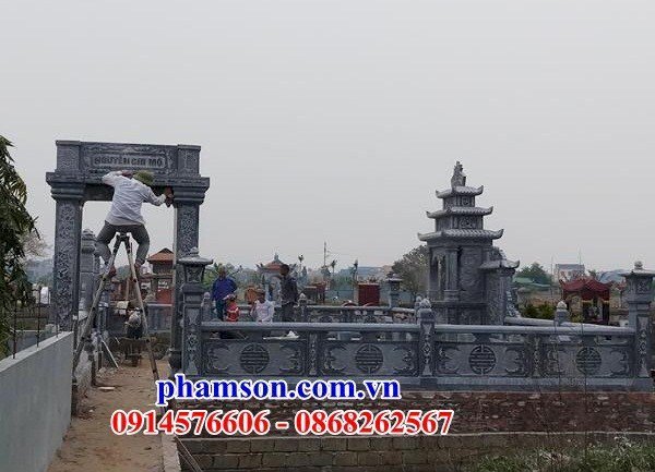 55 Nghĩa trang ba má ông bà bằng đá xanh đẹp bán Tiền Giang