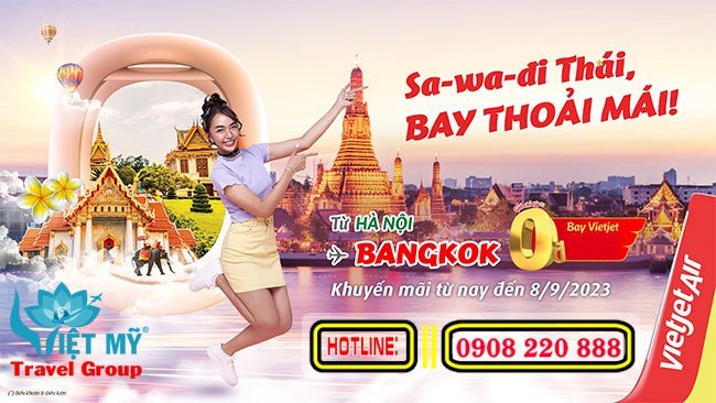 Vietjet khuyến mãi Hà Nội đi Bangkok giá chỉ từ 0 đồng