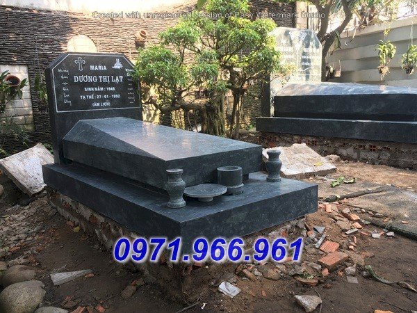 10 mẫu mộ đá xanh rêu ông bà đẹp - lăng mộ nhà mồ