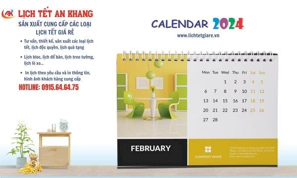 Dịch vụ in lịch bàn 2024 dành cho doanh nghiệp