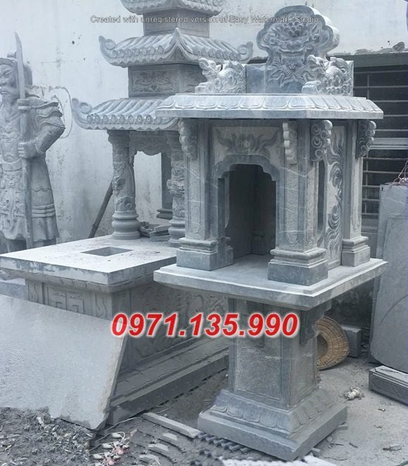 251 Am thờ bằng đá đẹp - Báo giá Cây hương miếu thờ bằng đá khối