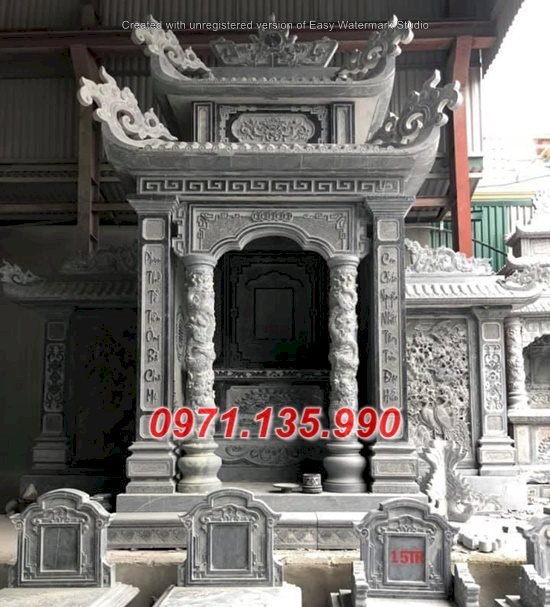 251 Am thờ bằng đá đẹp - Xây Cây hương miếu thờ bằng đá khối