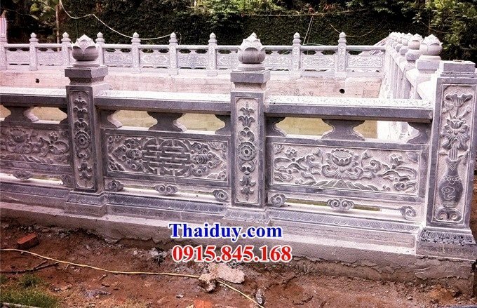 01 Mẫu tường bao hàng rào đá nhà thờ họ từ đường nghĩa trang khu lăng mộ gia đình dòng họ tổ tiên đẹp bán tại Lào cai