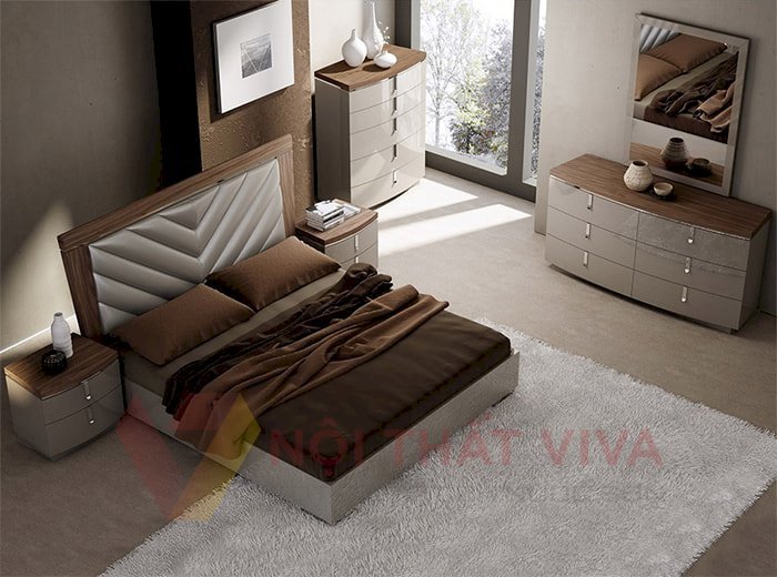 Mẫu giường ngủ gỗ công nghiệp sang trọng, giá rẻ, hiện đại, nhiều kích thước phù hợp cho các không gian.