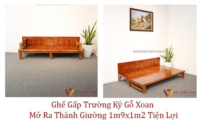 Mẫu giường gấp thông minh đóng theo yêu cầu khách hàng của Nội thất Viva.