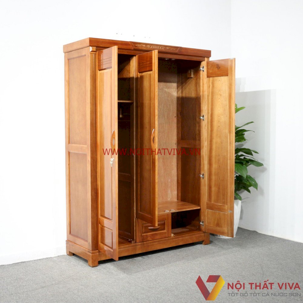 tủ quần áo 3 cánh gỗ xoan đào