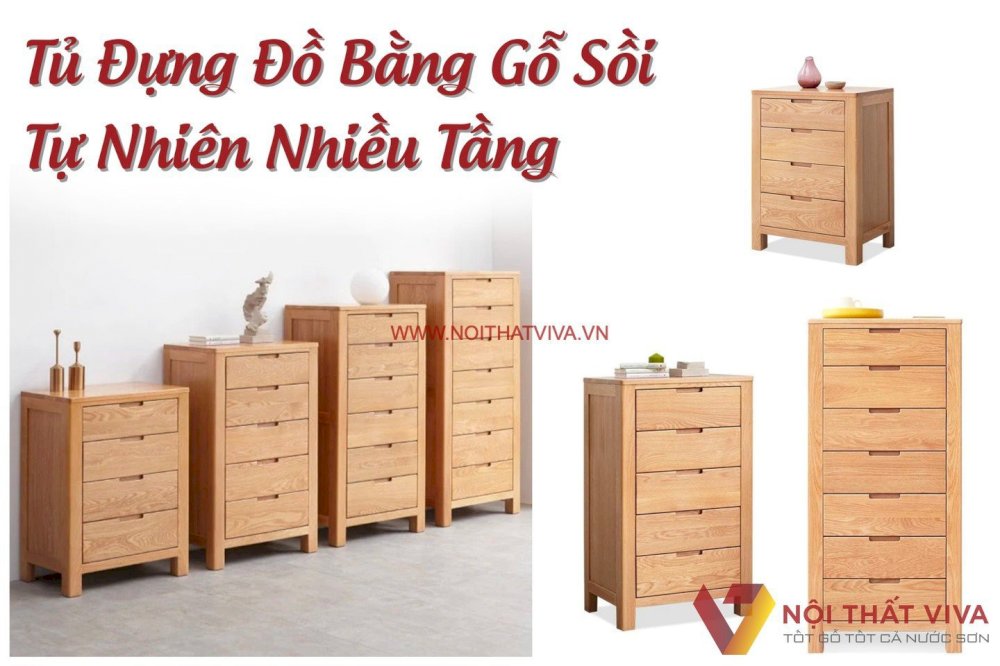 Tủ Đựng Đồ Bằng Gỗ Sồi Tự Nhiên Nhiều Tầng Nhỏ Gọn Giá Rẻ 