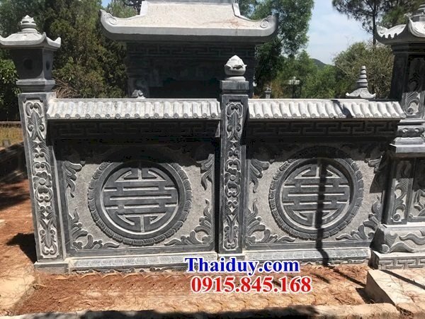 Thiết kế hàng rào lan can khu lăng mộ bằng đá mỹ nghệ nguyên khối đẹp