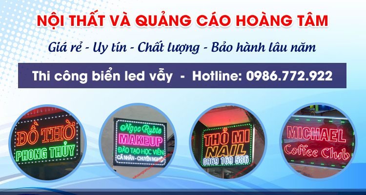 Biển led vẫy thường được treo ở phía trước các cửa hàng