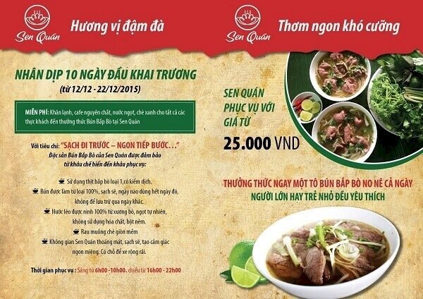 Tờ rơi khai trương quán ăn